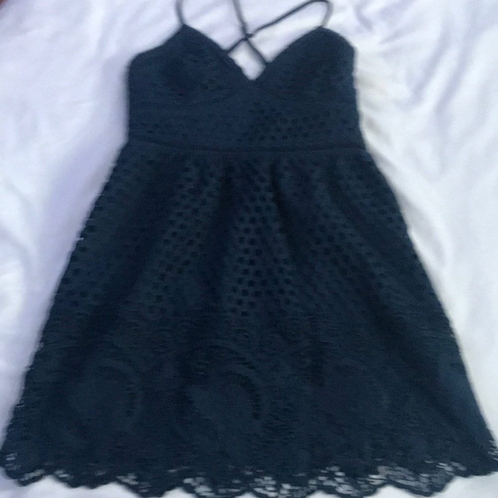 Abercrombie & Fitch Lace Lined Dark Blue Dress